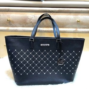 💣NWT 💣Michael Kors Jet Set Studded Saffiano Leather Travel Extra Large Tote